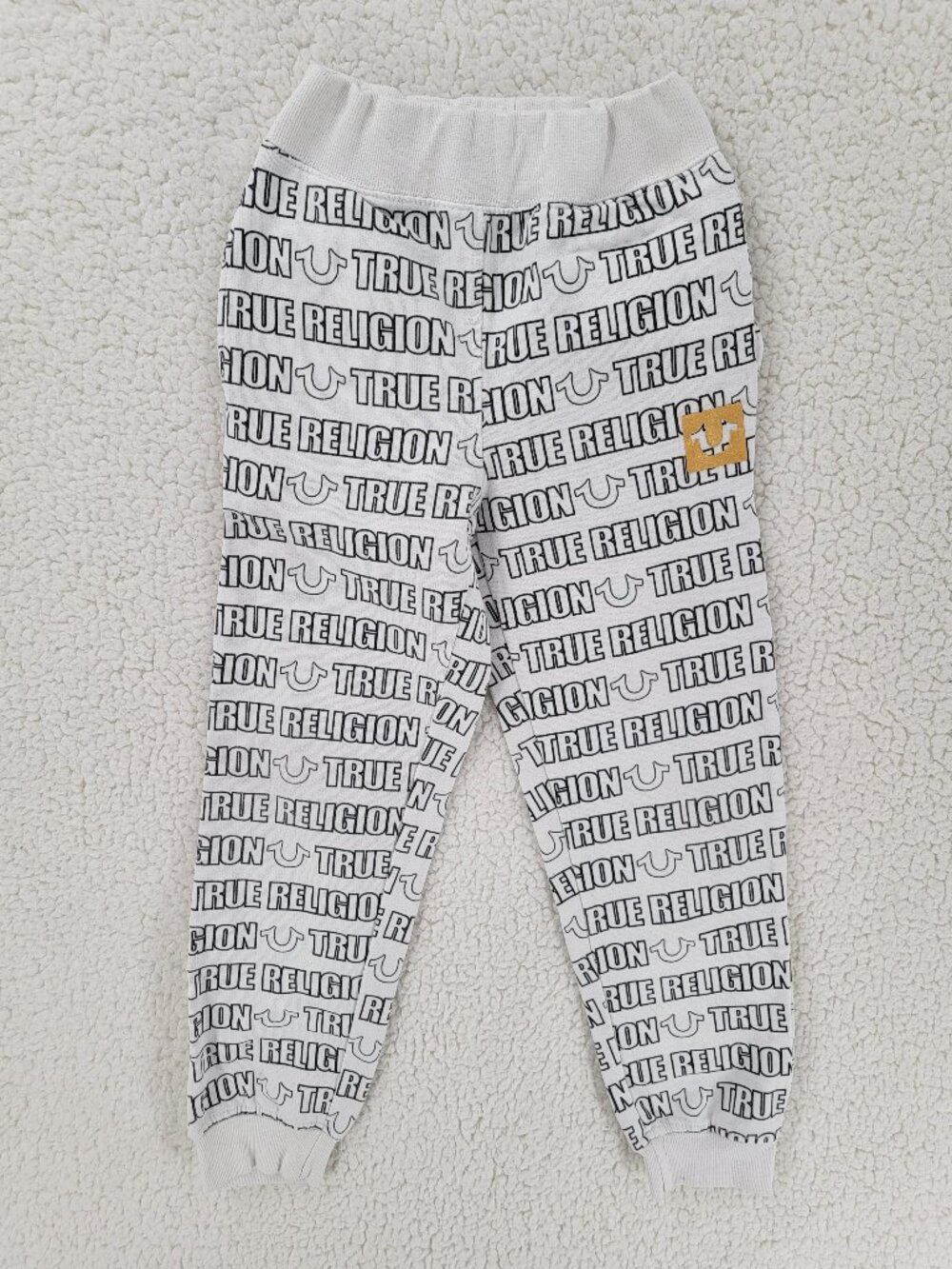 True Religion All Over Print White Sweatpants Size Small